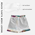 thumbnail image 5 of Kids' Beach Pants Comfortable Swim Trunks Teal and Orange Abstract Shapes Shorts for Pool Vacation and Lounge Wear X-Small, 5 of 8
