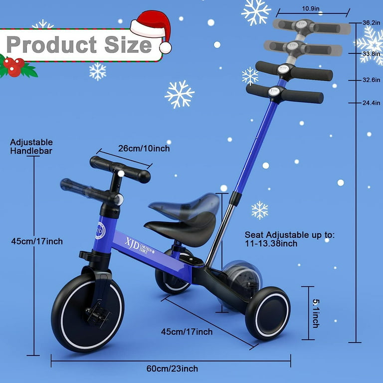 XJD® BABY, 3-in-1 Toddler Tricycle With Adjustable Seat