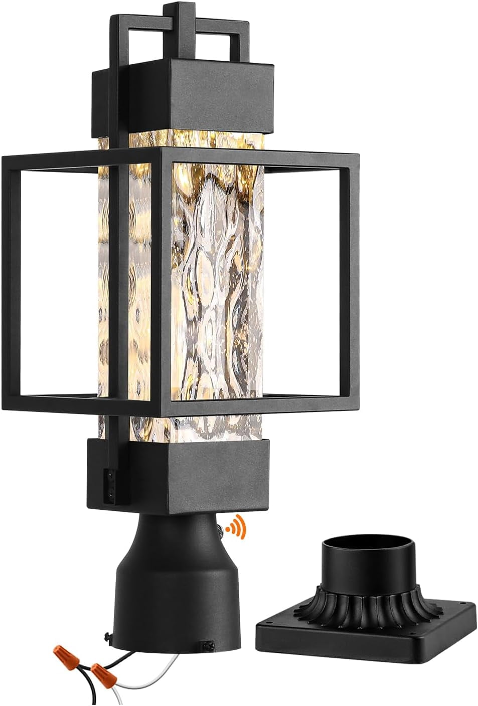 VIANIS 3-inch Hardwired Lamp Posts Outdoor Lighting, Black Dusk to Dawn Outdoor Lamp Post Light Fixture with Pier Mount Base - Canada VIANIS 3-inch Hardwired Lamp Posts Outdoor Lighting, Black Dusk to Dawn Outdoor Lamp Post Light Fixture with Pier Mount Base - Canada