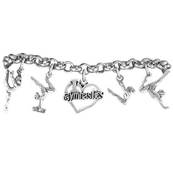 Gymnastic 5 Charm Bracelet Hypoallergenic, Safe-Nickel, Lead, & Cadmium Free! ©2015   417-200-966-587-201B2