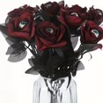 thumbnail image 1 of 10 Pcs Roses Artificielles Ensanglantées avec Bouquet de Fleurs en Forme d'Il Roses Blanches et Rouges 17 Pouces Fausses Roses Réalistes pour Arrangements Floraux Fêtes d'Halloween Décoration Maison, 1 of 5