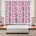 thumbnail image 2 of Ambesonne Floral Kitchen Curtains, Butterfly Cartoon Style, 55"x39", Pale Pink Lavender, 2 of 3