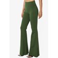 thumbnail image 3 of TheMoogan Pantalon Confortable Évasé Taille Haute Uni pour Femmes en Coton Extensible Yoga, 3 of 6