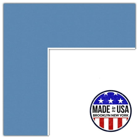 

ArtToFrames 14x32 Liberty Blue Custom Mat for Picture Frame with Opening for 10x28 Photos. Mat Only Frame Not Included (MAT-163)