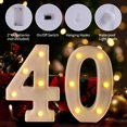 thumbnail image 3 of Carpa LED con números 40 para decoración de 40 cumpleaños/aniversario, 3 of 7