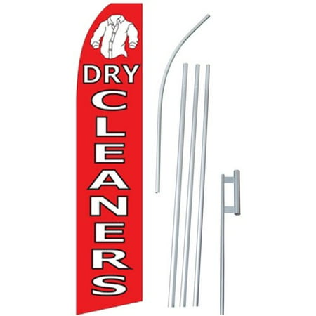 NeoPlex Dry Cleaners Swooper Flag and Flagpole Set