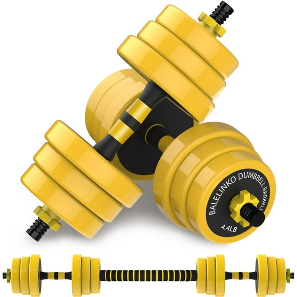 Balelinko Adjustable Barbell, Adjustable Dumbbells Weight Set, Multifunction Weights 2-in-1 Dumbbell Barbell Set, Non-Slip Neoprene Hand, All-Purpose, Home, Gym, Office, 66 LBS Set