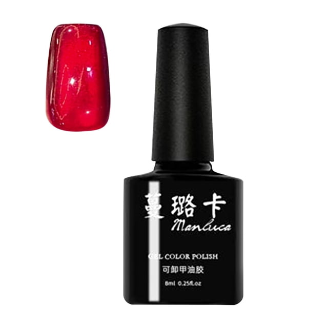Esmalte de uñas efecto espejo, esmalte de uñas en gel rojo ojo, 8 ml, pegamento para uñas