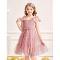 thumbnail image 4 of Arshiner Girls Dresses Summer Sleeveless Bow-Tie Straps Formal Fancy Party Birthday Tulle Dress, 4 of 6