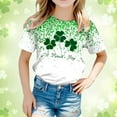 thumbnail image 2 of Toddler Girl Shirts 2t Kid St. Patrick's Day Short Sleeve Funny Irish Clover Pattys Loose Fit Comfort Sports T-Shirt T-Shirts To Big Kid 6-7 Years, 2 of 4