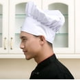 thumbnail image 5 of Gorro de Chef, Juego de 2 Paquetes, Gorro de Chef de Cocina elástico Ajustable para Adultos, Gorro de Chef de Cocina, Gorro de Seta Blanco, 5 of 5