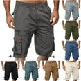 thumbnail image 6 of Chiccall Mens Shorts Fashion Multi-Pocket Zipper Button Elastic Waistband Cargo Shorts, 6 of 6
