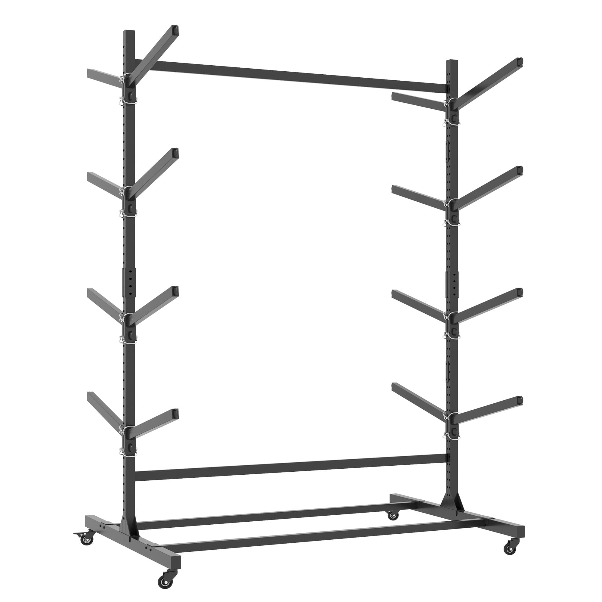Alvantor 82"H Kayak Storage Rack, Metal Freestand 4 Layer Adjustable Stand with Wheels, Heavy Duty Storage Rack for Kayak, Canoe, SUP & Surfboard
