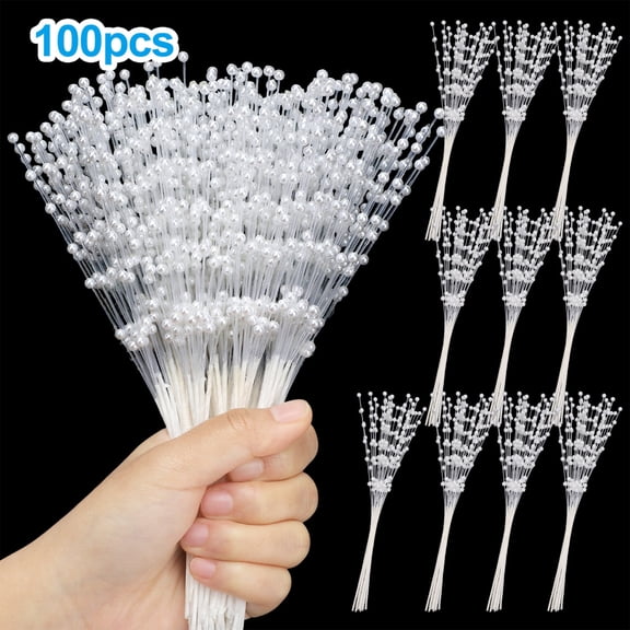 100pcs Artificial Berry Stems, EEEkit 8'' Fake Picks Decorative Sticks DIY for Crafts Gift Fireplace Holiday Home Decor