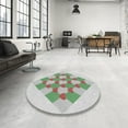thumbnail image 4 of Ahgly Company Machine Washable Indoor Round Transitional Khaki Green Area Rugs, 3' Round, 4 of 7