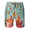 thumbnail image 3 of Balery Floating Colorful Cereal Traje de Baño Estilo Hawaiano para Hombre, Shorts de Secado Rápido con Bolsillos-3X-Large, 3 of 6
