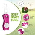 thumbnail image 3 of Uxcell Golf Divot Repair Tool Foldable Metal Golf Green Divot Tool with Magnetic Ball Marker Fuchsia, 3 of 7