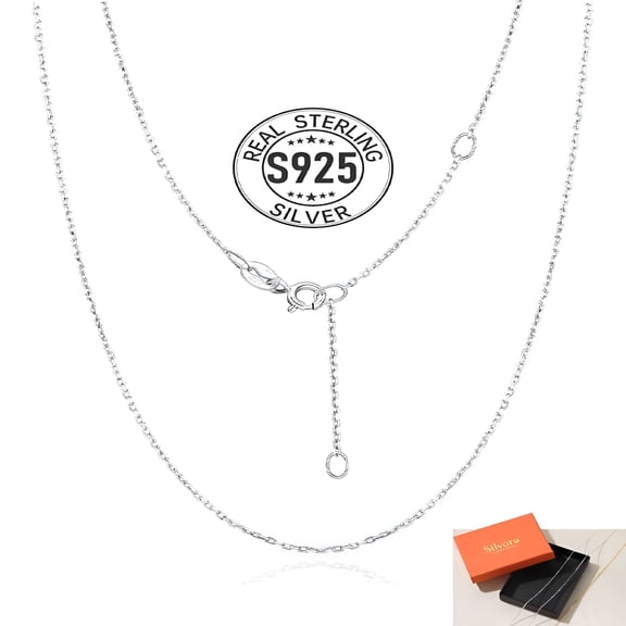 DESIGNICE 925 Sterling Silver Chain Necklaces for Women, 1.1Mm Thin Silver Chain for Adding Pendant 16/18/20/22/24 Inch