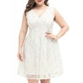 thumbnail image 1 of Vestido, Vestido de encaje de talla grande para mujer, sin mangas, de cintura alta, elegante, para f Abody Extragrande, 1 of 7