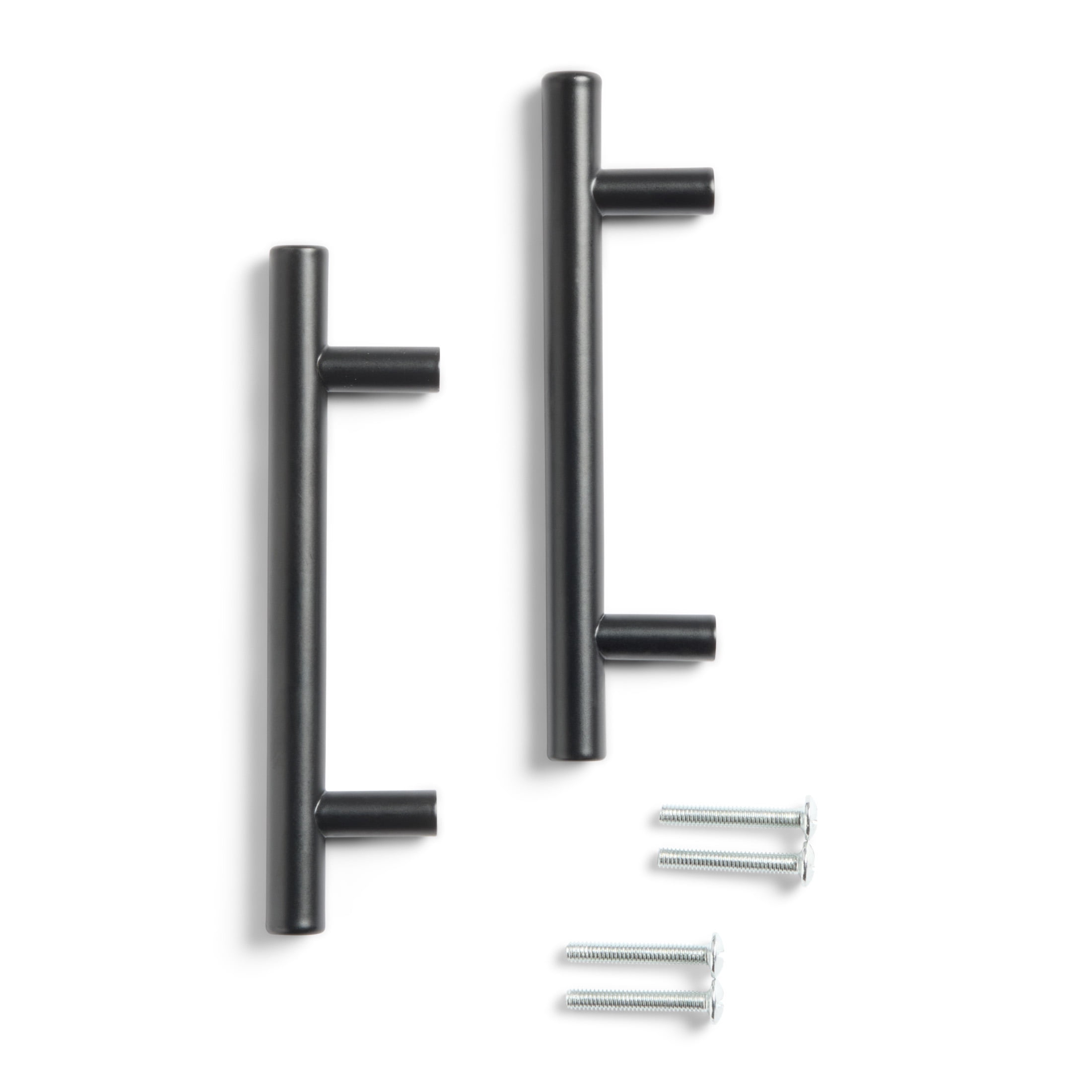 Mainstays 3-Inch Matte Black Bar Cabinet Pulls for Kitchen Cabinets and Drawers, Hardware Included, 2 Pack