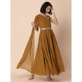 thumbnail image 1 of Indya Women's Ochre Foil One Shoulder Maxi Kurta, 1 of 6