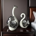 thumbnail image 5 of 2Pcs White Swan Sculptures - Modern Home Decor Figurines, 5 of 7