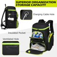 thumbnail image 3 of Mochila Grande para Pickleball HAMBOLY para Hombre y Mujer con Enfriador Negra, 3 of 6