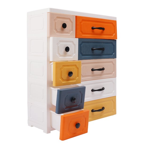 Loyalheartdy 10 Plastic Drawer Dresser Storage Chest 5 Layer