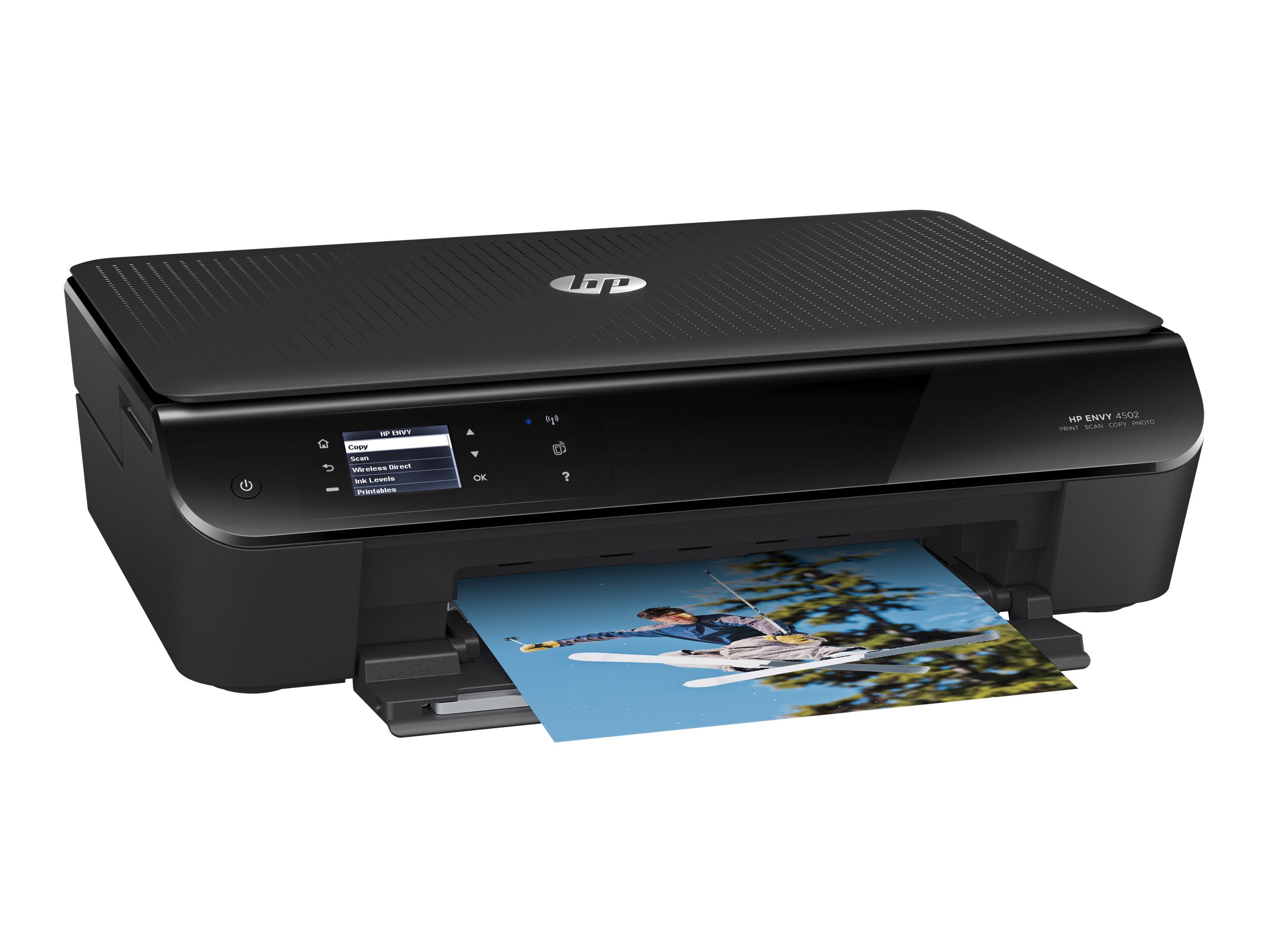 HP ENVY 4502 e-All-in-One - Multifunction printer - color - ink-jet - Legal (8.5 in x 14 in)/A4 (8.25 in x 11.7 in) (original) - A4/Legal (media) - up to 6 ppm (copying) - up to 8.8 ppm (printing) - 100 sheets - USB 2.0, Wi-Fi(n) - image 4 of 5
