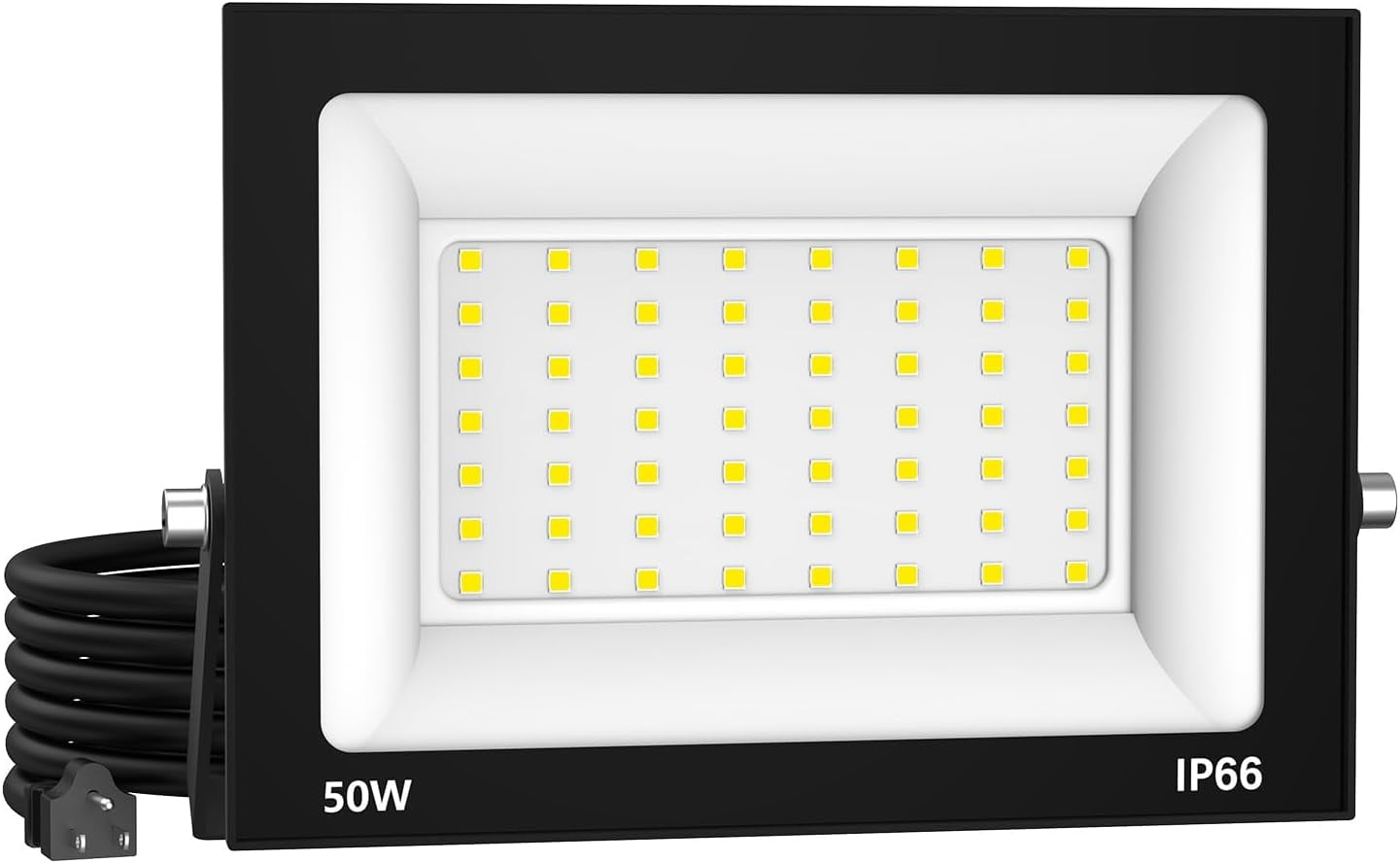 FEFEFW-LED Flood Lights Outdoor-50W 5000lm Super Bright LED Work Light with US Plug,6500K Daylight White Floodlight,IP66 Waterproof Security Outside Lights for Yard Garage Stadium Bowfishing-1 Pack