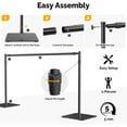 thumbnail image 6 of ShowMaven Backdrop Stand, 8x10 ft Adjustable Photo Backdrop Stand Kit, Heavy Duty Backdrop Stand with Steel Base for Photography, Photo Video Studio, Birthday Parties, Wedding (Black), 6 of 7