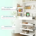 thumbnail image 4 of 72 Inch Kitchen Pantry Cabinet, Farmhouse Buffet Cupboard with 4 Drawers and 6 Door Shelves, Tall Kitchen Hutch with Adjustable Shelves for Living Room, Kitchen, White, 4 of 9