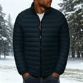 thumbnail image 2 of UVEASISHA Men's Lightweight Packable Down Jacket Insulated Winter Puffer Jackets Water-Resistant Zipper Puffy Coat Fashion Stand Collar Quilted Coats Navy XXL, 2 of 7