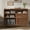 Walnut, variant on Record Player Stand with Charging Station, Mid-Century Turntable Stand Vinyl Record Storage Cabinet