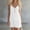 White, variant on Women's Cotton Linen Solid Color Adjustable Strap V Neck Mini Dress Button Front Casual Sleeveless Summer Dress White XL(XL)