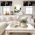 thumbnail image 4 of Black Letter P Flower Valance Curtain for Windows Watercolor Alphabet P Pink Beige Floral Leaf Rod Pocket Curtain Valances Short Window Treatments for Kitchen Bathroom Laundry Basement 56 x 16 Inch, 4 of 9