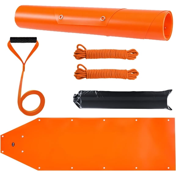 DEER DRAG SLED 72.8 X 22.8 IN 550LBS HEAVY DUTY UTILITY SLED TEAR-RESISTANT PE GLIDER MAT WITH ROPES HANDLE FOR FIREWOOD ICE FISHING HAULING HUNTING