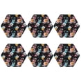 thumbnail image 2 of Pofeuu Hibiscus Rose Print Leather Coasters Set of 6, Round Cups Mugs Mat Pad for Home Kitchen Heat Resistant Drink Coasters,Hexagon, 2 of 7
