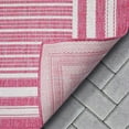 thumbnail image 6 of Well Woven Indoor/Outdoor Area Rug 7'10" x 9'10" Frankie Fuchsia Red Striped Border, 6 of 7