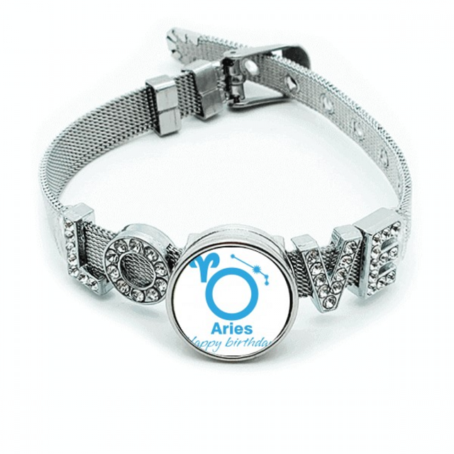 Fiesta de cumpleaños,Arietis. Pulsera pulsera pulsera de cristal amor pulsera ajustable
