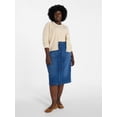 thumbnail image 5 of Terra & Sky Women's Plus Size Knit Denim Skirt, 30" Length, Sizes 16W-24W, 5 of 5
