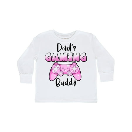 

Inktastic Dad s Gaming Buddy- Pink Controller Gift Toddler Boy or Toddler Girl Long Sleeve T-Shirt
