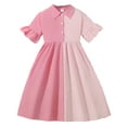 thumbnail image 1 of Toimothcn Robes d'Été pour Filles Sans Manches Décontractées Patchwork Rayé Imprimé Plissé Robe Douce Ample Fête Princesse Adaptée pour Usage Quotidien, 1 of 9