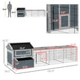 thumbnail image 3 of Pefilos 131" Outdoor Large Chicken Coop, Wooden Hen House with Pull-out Tray, Runs and Chicken Nesting Box Rabbit Hutch Bunny Cage, Gray, 3 of 9