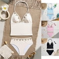 thumbnail image 2 of VOUZZA Girls Shell Bikini Set 2-Piece Triangle Halter Neck Swimsuit Cutout Bathing Suit Beach Pool Wear for Girls Youth Ages 13-17, 2 of 6