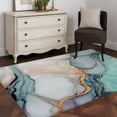 thumbnail image 4 of Rectangle Rug 3x5Ft Teal Blue Gradient Marble Soft Indoor Throw Rugs Carpets for Living Dining Bedroom Kids Room Non-Slip Playroom Crawl Rug Floor Mats Turquoise Abstract Stripes Art, 4 of 9
