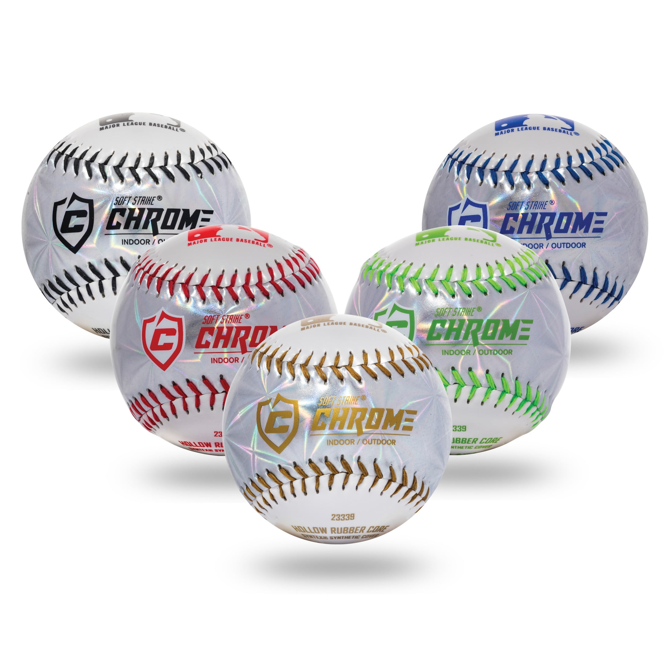 (6 pack) Franklin Sports MLB Soft Strike Metallic Teeball, Assorted Colors
