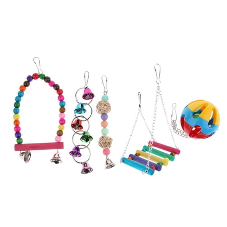 5Pack Parrot Toy Toys Cage Hanging Bridge for Budgie Parrotlet