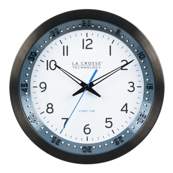 La Crosse Technology 10 Inch Black Chapter Ring Atomic Analog Clock, 404-54667-Int