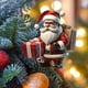 thumbnail image 5 of Adorno colgante de Papá Noel acrílico de 20 cm | Colgante para árbol de Navidad transparente y ligero | Decoración navideña resistente al agua y al sol | Decoración festiva para interiores y, 5 of 6